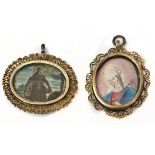 A pair of 18th century Spanish silver reliquary pendants