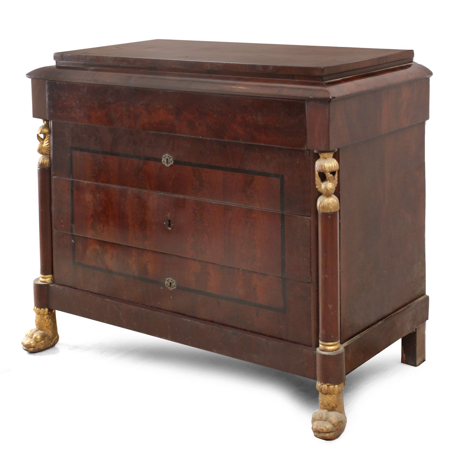 A Spanish mahogany chest of drawers circa 1840 from Ferdinand VII period