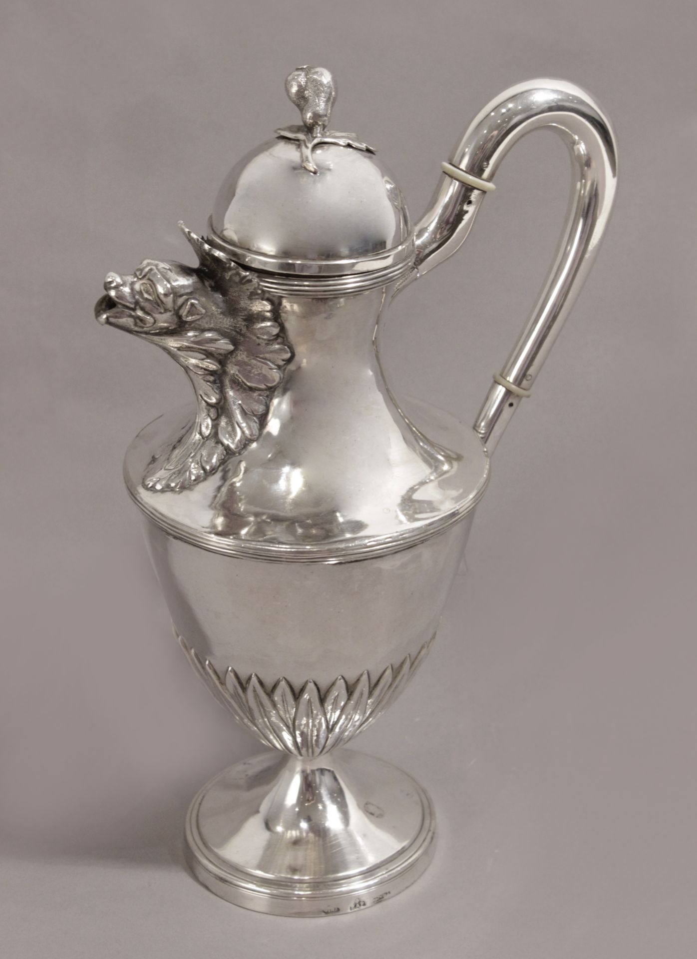 An 18th century silver jug with hallamarks from Barcelona