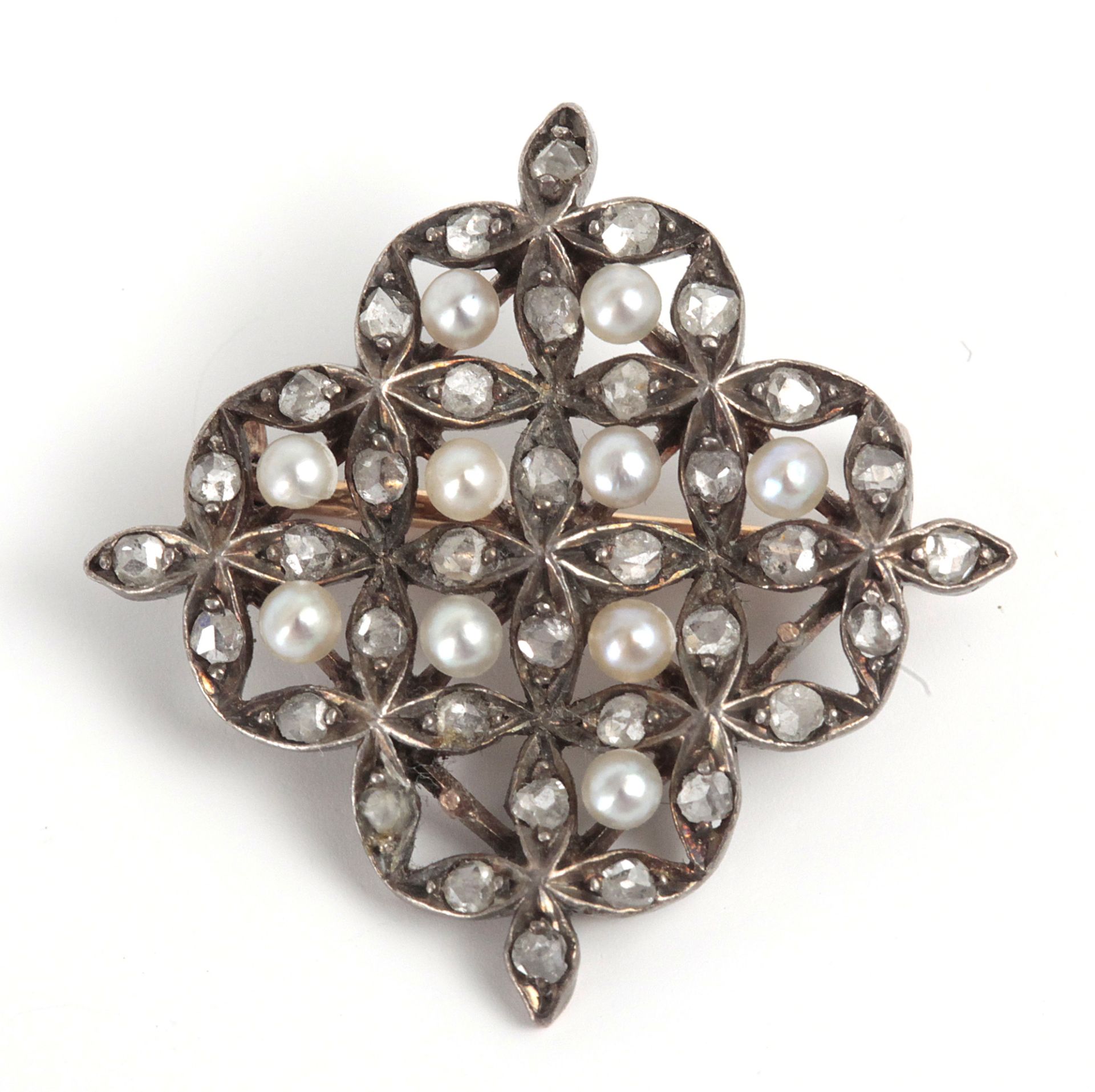 An early 20th century brooch in gold, platinum and pearls - Bild 3 aus 3