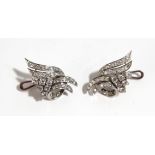 A pair of diamond earrings circa 1950 with a platinum setting