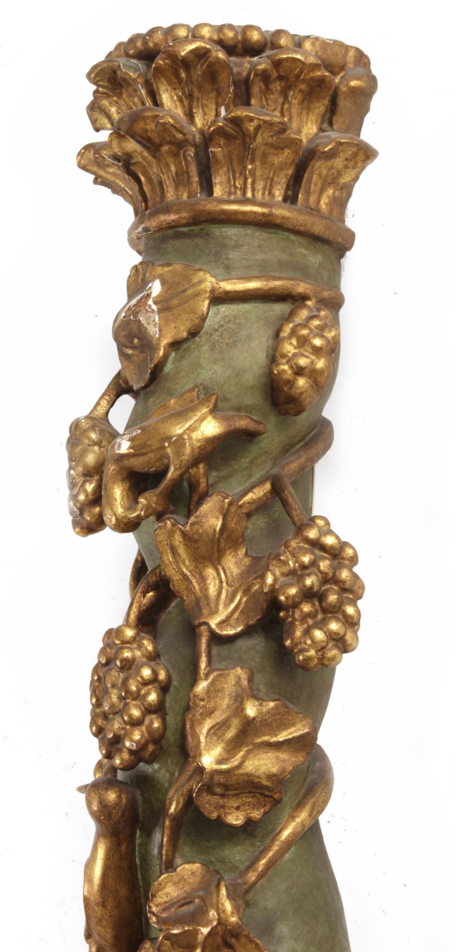 A 19th century carved and polychromed wood Solomonic column - Image 2 of 3