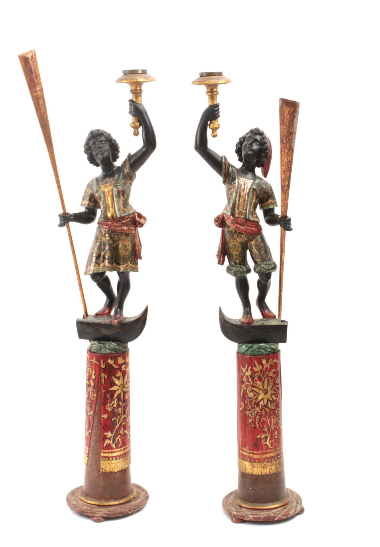 A pair of Venetian Blackamoor torch stands circa 1900 - Bild 4 aus 6