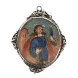 A 17th century Spanish silver reliquary pendant