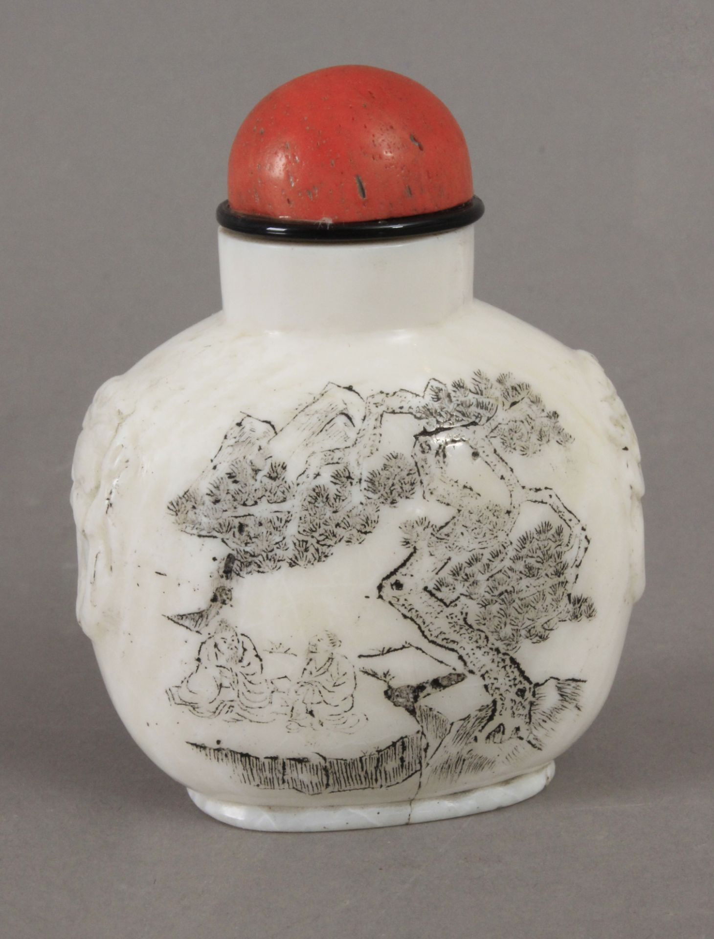 A 19th century Chinese snuff bottle, probably made of muton fat jade