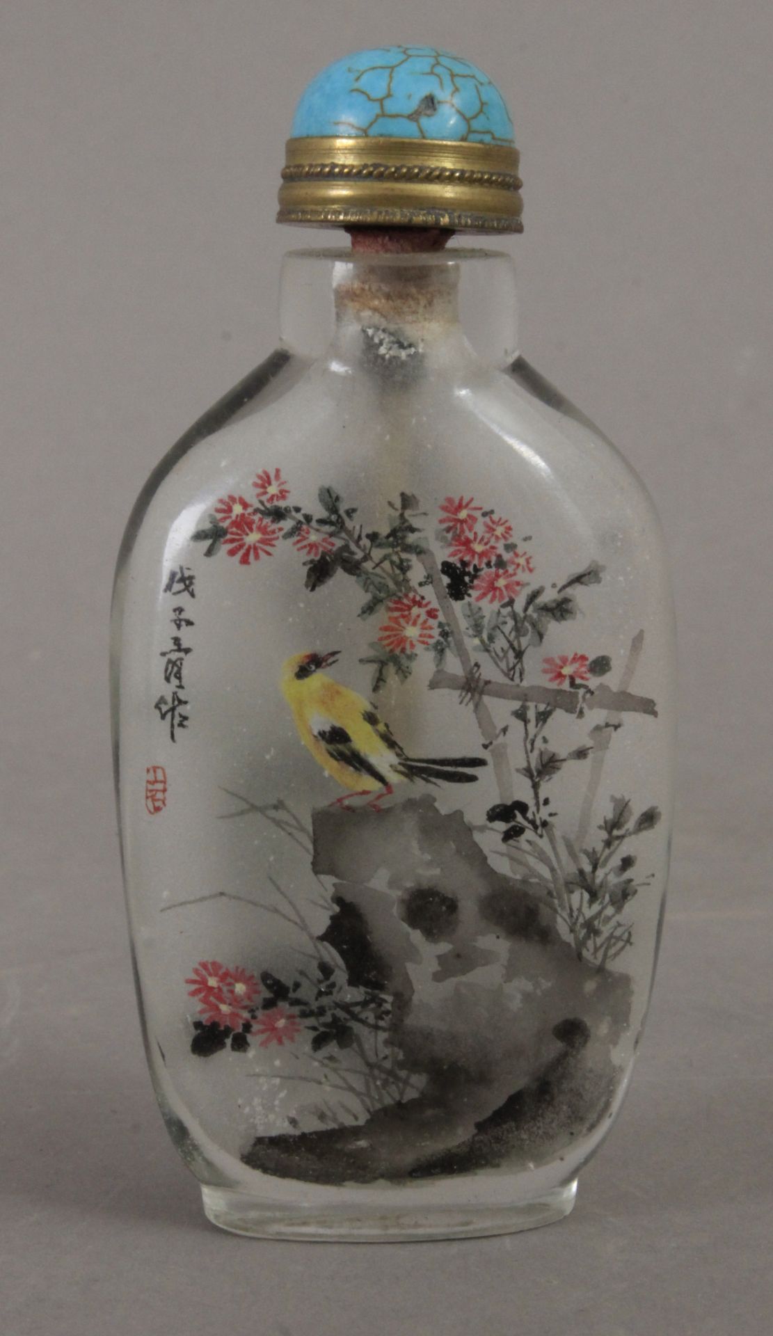 A first third of 20th century snuff bottle in Peking glass - Bild 2 aus 2
