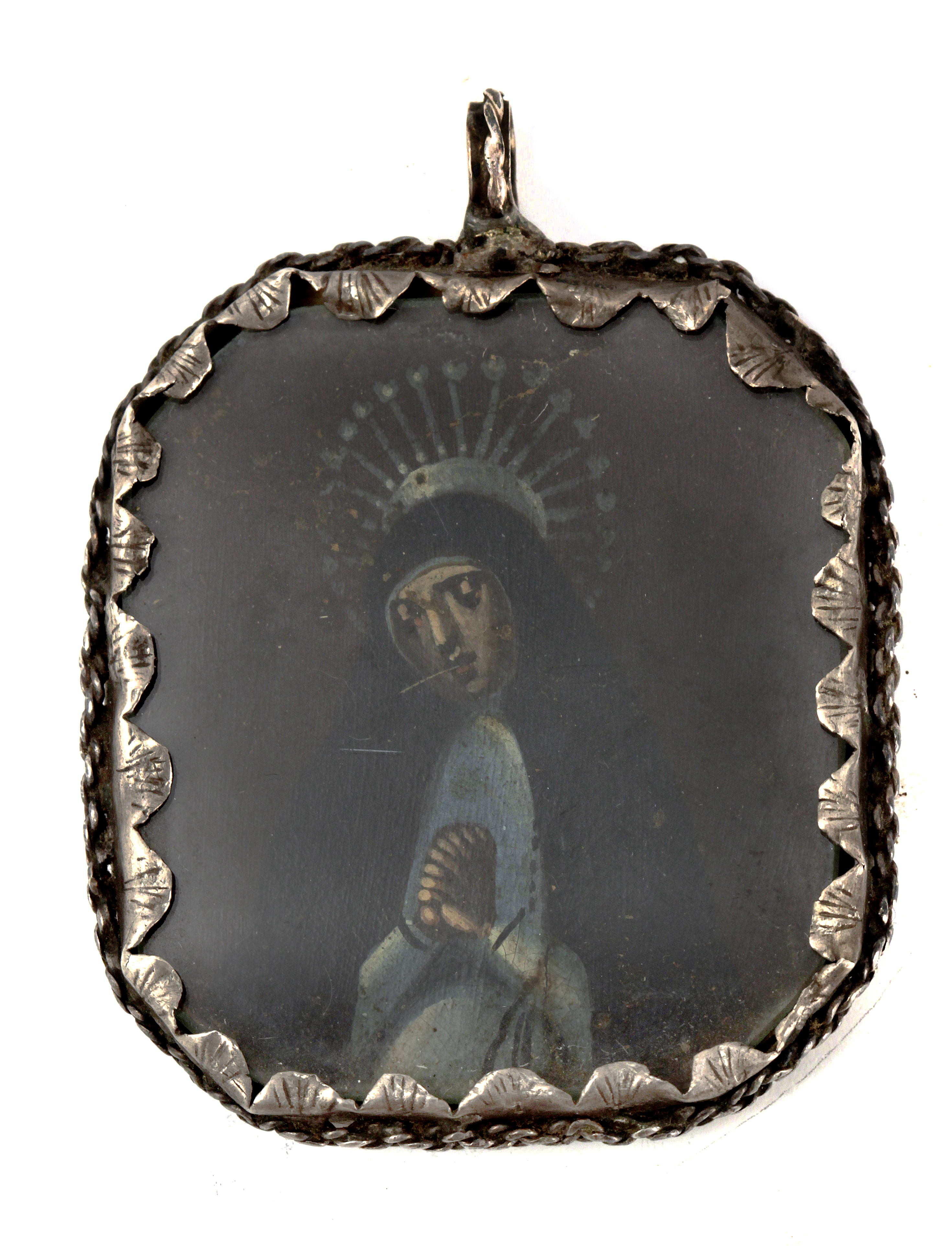 An 18th century silver Colonial reliquary pendant - Image 2 of 2
