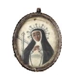 An 18th century Spanish silver reliquary pendant