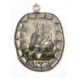 An 18th century Spanish silver reliquary pendant