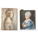 A pair of 19th century Italian portrait miniatures