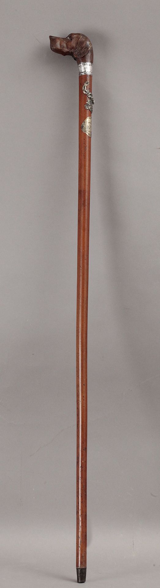 A 19th century Austrian walking cane in carved wood and silver - Bild 4 aus 5