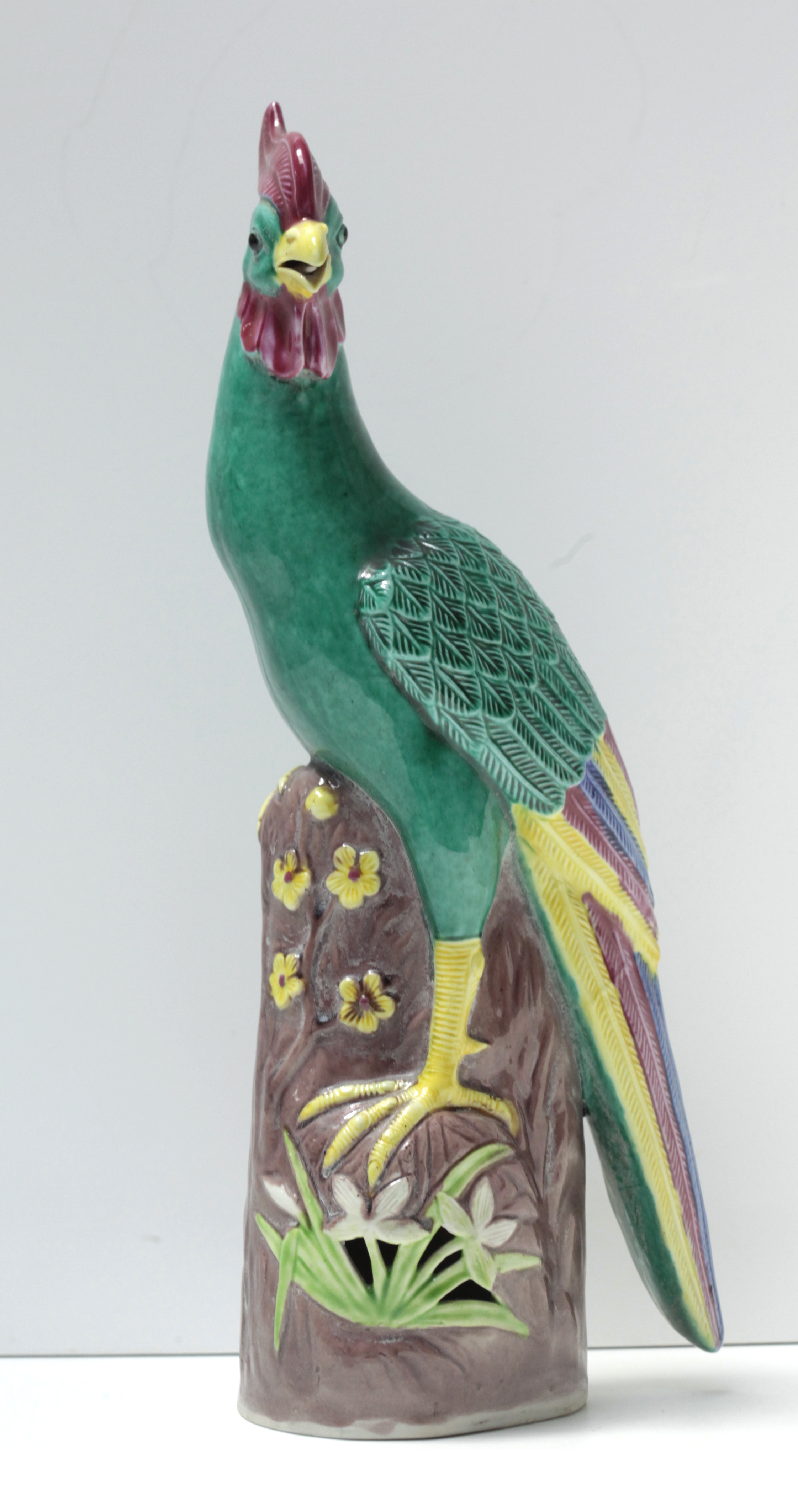 20th century Chinese school. A porcelain figure of a tropical bird - Image 3 of 5
