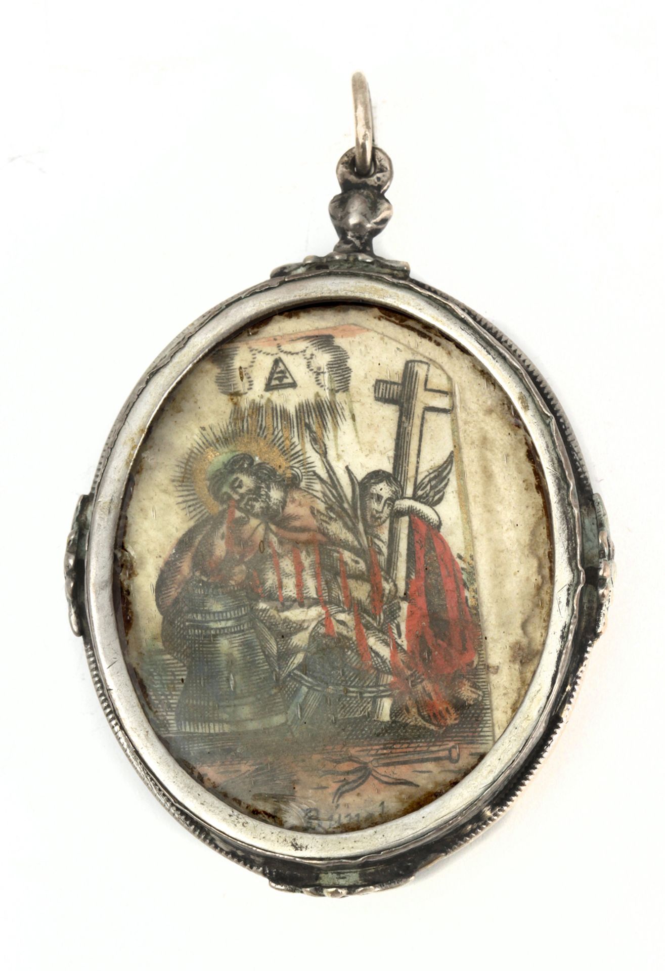 An 18th century Spanish silver reliquary pendant - Bild 2 aus 2