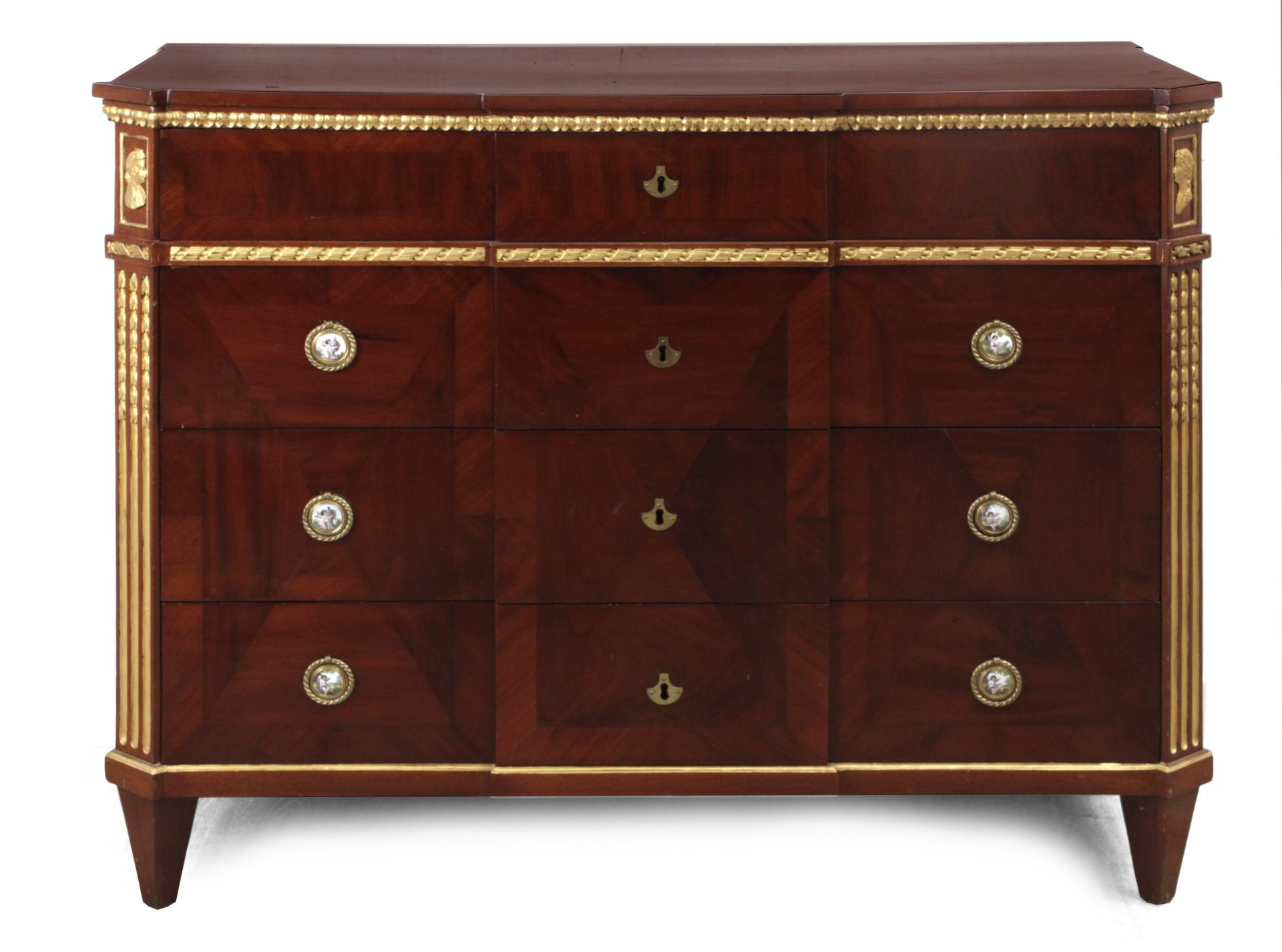 An 18th century mahogany and gilt bronze Charles IV chest of drawers - Image 2 of 4