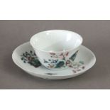 18th century Chinese cup and saucer in Famille Rose porcelain