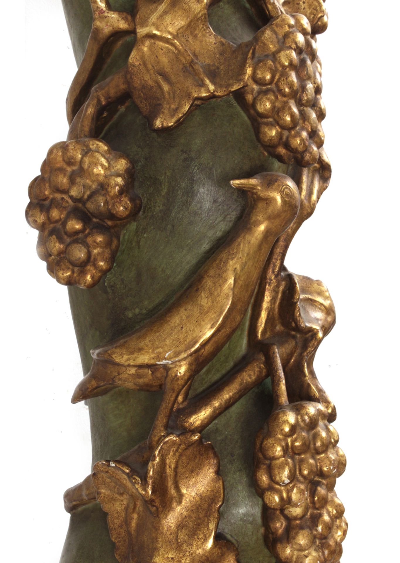 A 19th century carved and polychromed wood Solomonic column - Image 3 of 3