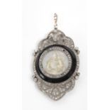 A Belle Époque devotional medal circa 1918 in platinum and rose cut and old European cut diamonds