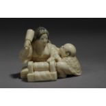 A mid 19th century Japanese netsuke from Edo period. Signed Sadamin