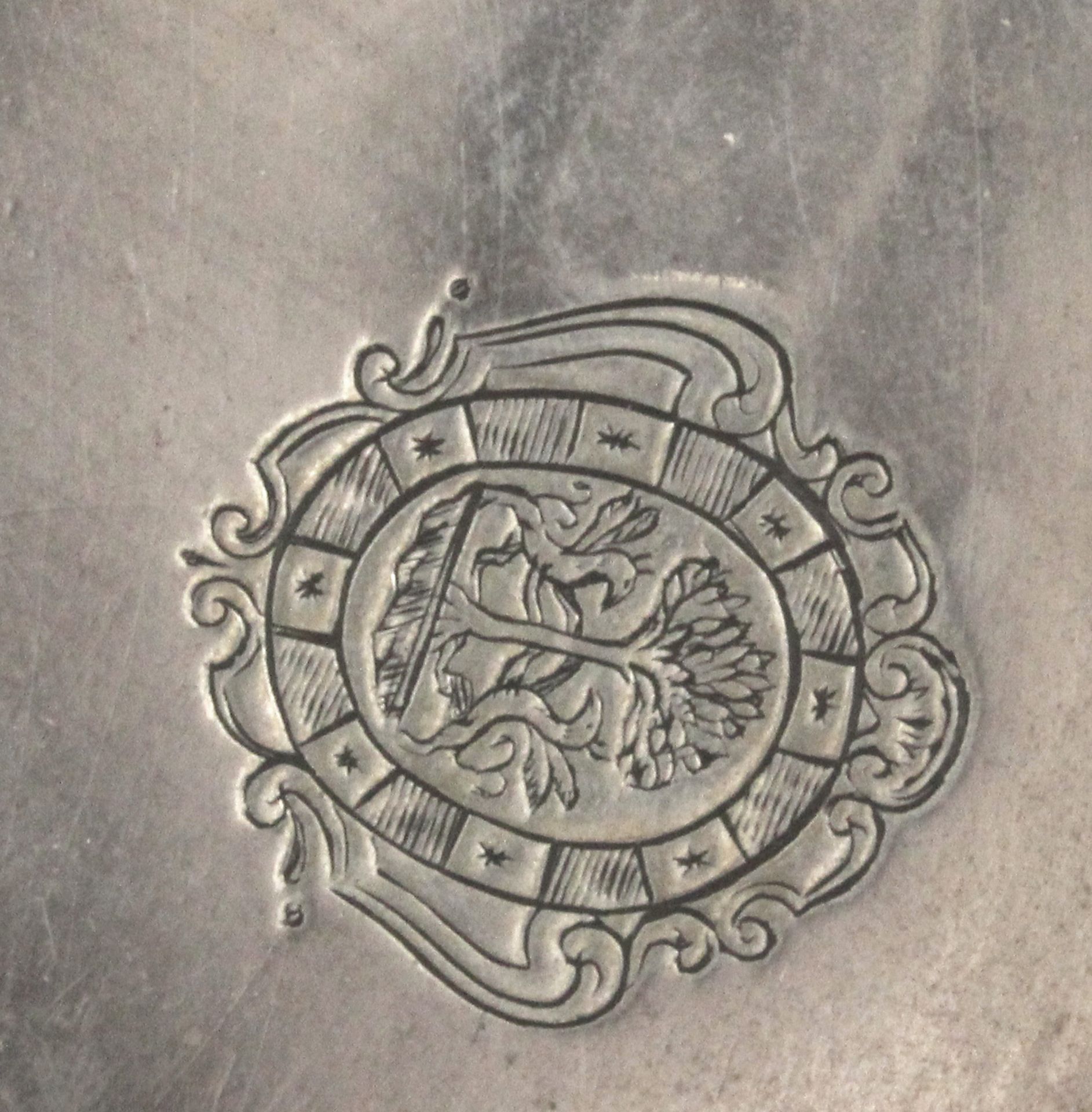 A late 18th century-early 19th century silver tray with hallmarks from Barcelona - Image 2 of 3