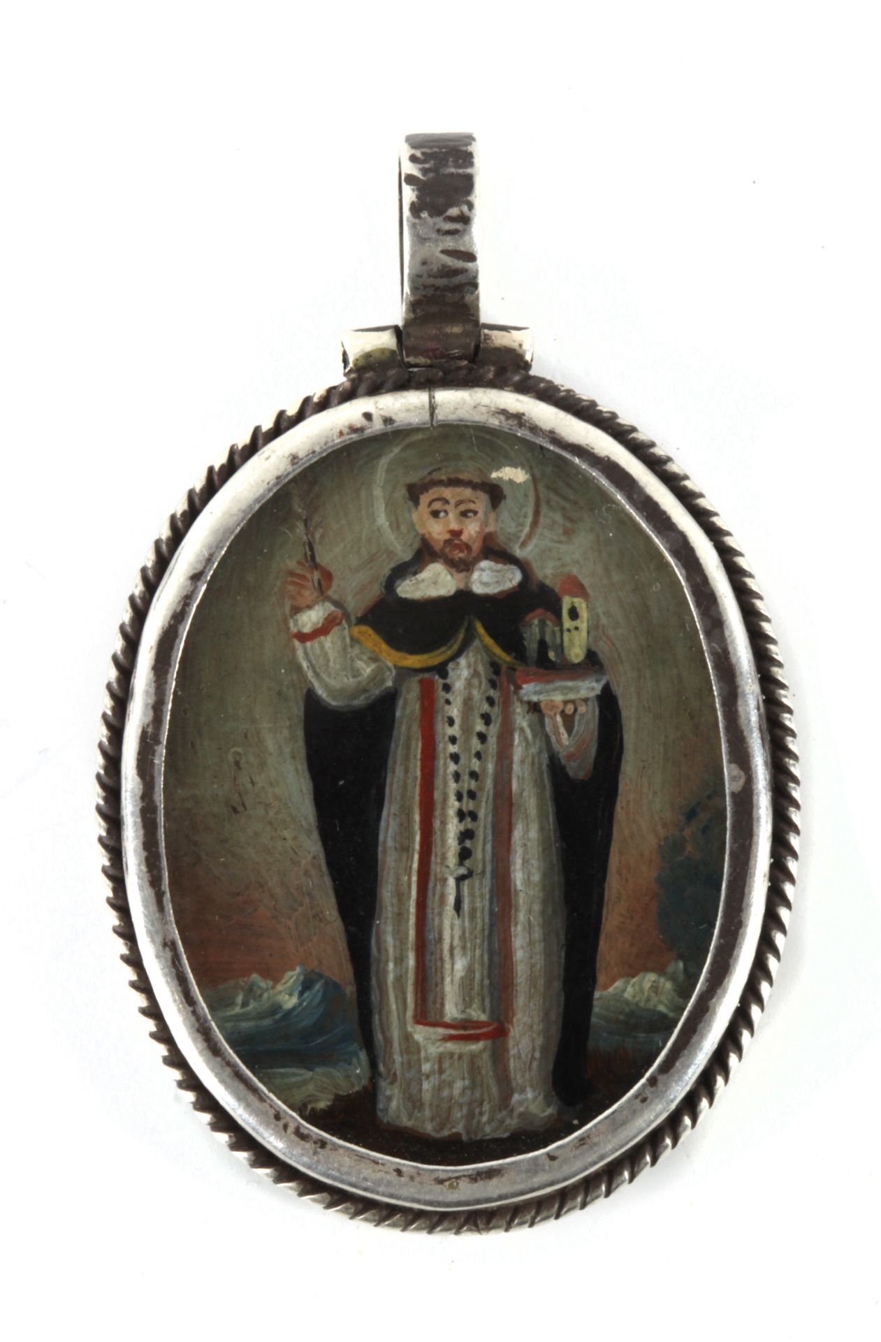 A collection of seven colonial reliquary pendants in mexican silver - Image 5 of 7