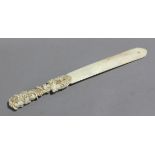 A 19th century European carved ivory paper knife