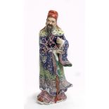 First third of 20th century Chinese school. A Famille Rose porcelain figure of a wiseman