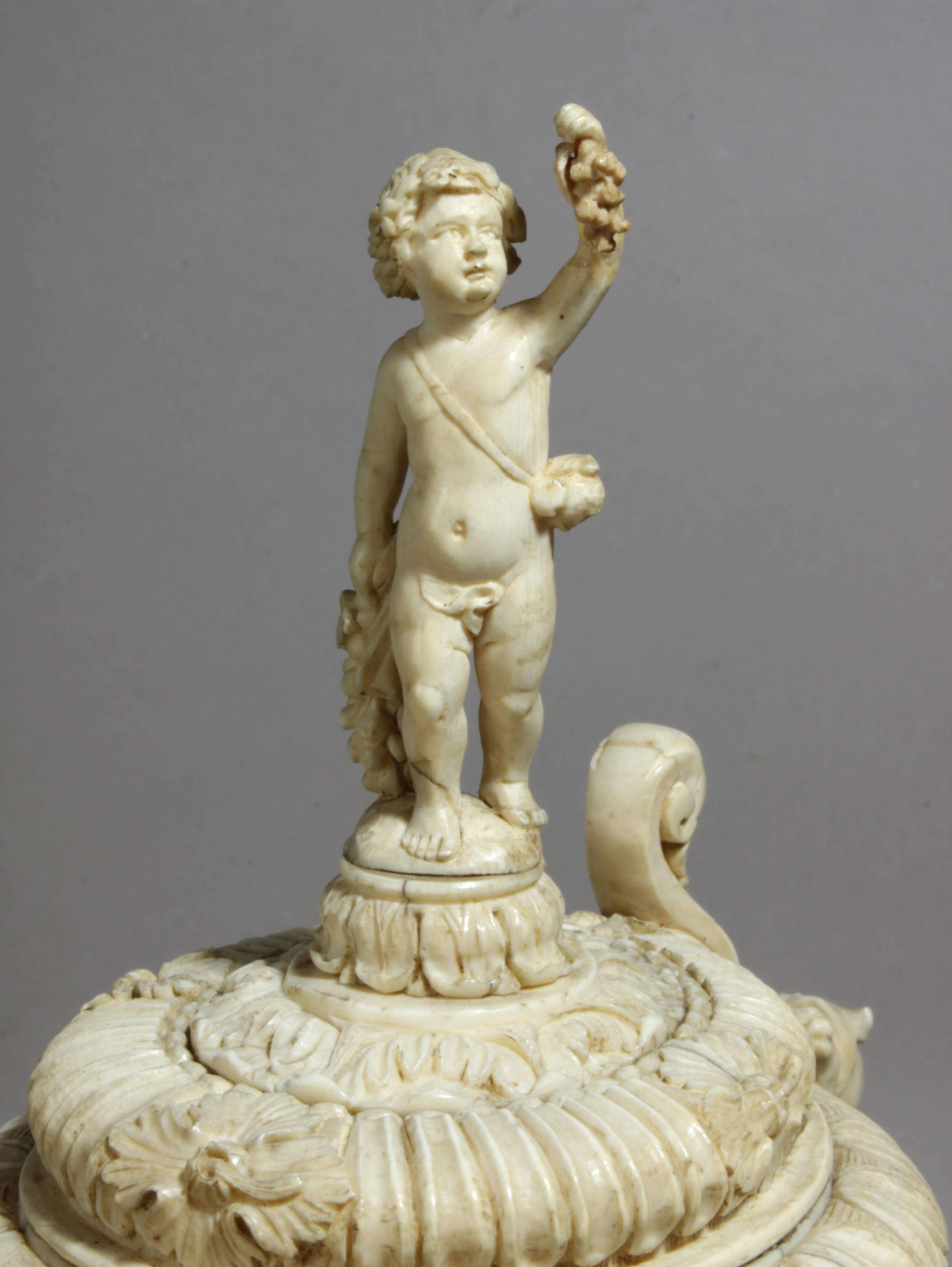 A 19th century German tankard in carved ivory depicting a Bacchanalia - Image 2 of 2