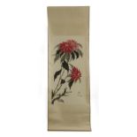 A 20th century Chinese scroll depicting a poinsettia
