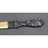 A 19th century silver and carved ivory paper knife