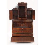 A 19th century mahogany Biedermeier bureau bookcase cabinet