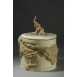 A 19th century Japanese essence jar from Meiji period. In carved ivory