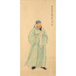A pair of 20th century Chinese scrolls depicting old wise men