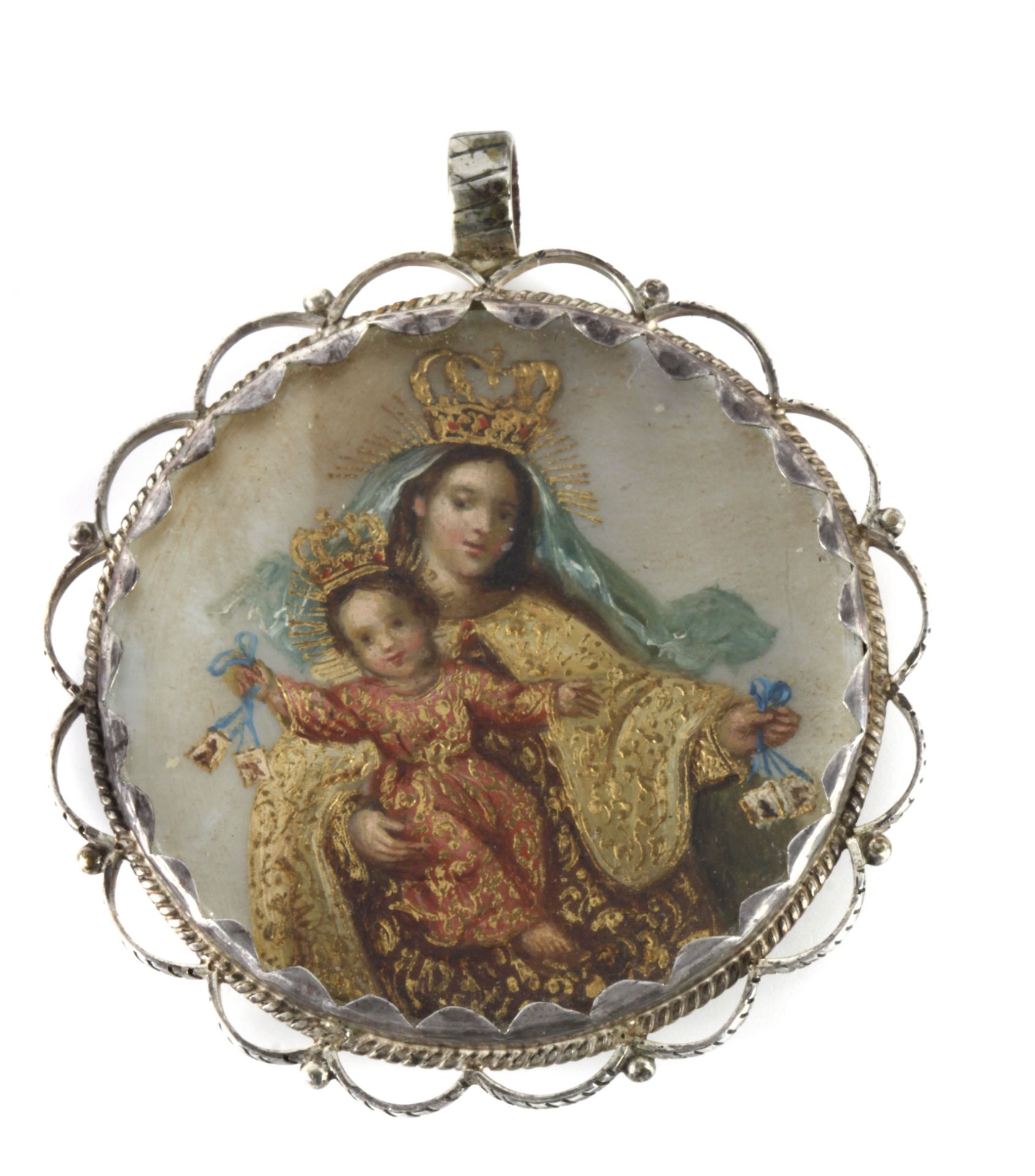 A 19th century colonial reliquary pendant in Mexican silver