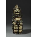 A late 19th century snuff bottle from Vietnam or Cambodia. Signed on the base. In carved ivory