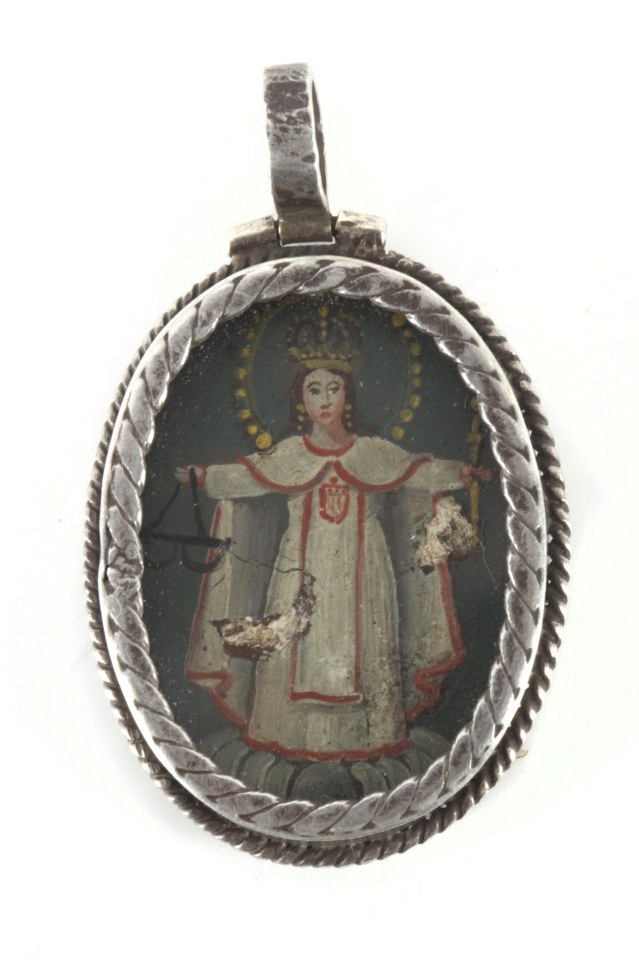 A collection of seven colonial reliquary pendants in mexican silver - Image 6 of 7