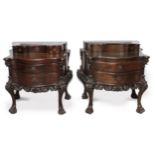 A pair of Portuguese mahogany chest of drawers from 18th and 20th centuries