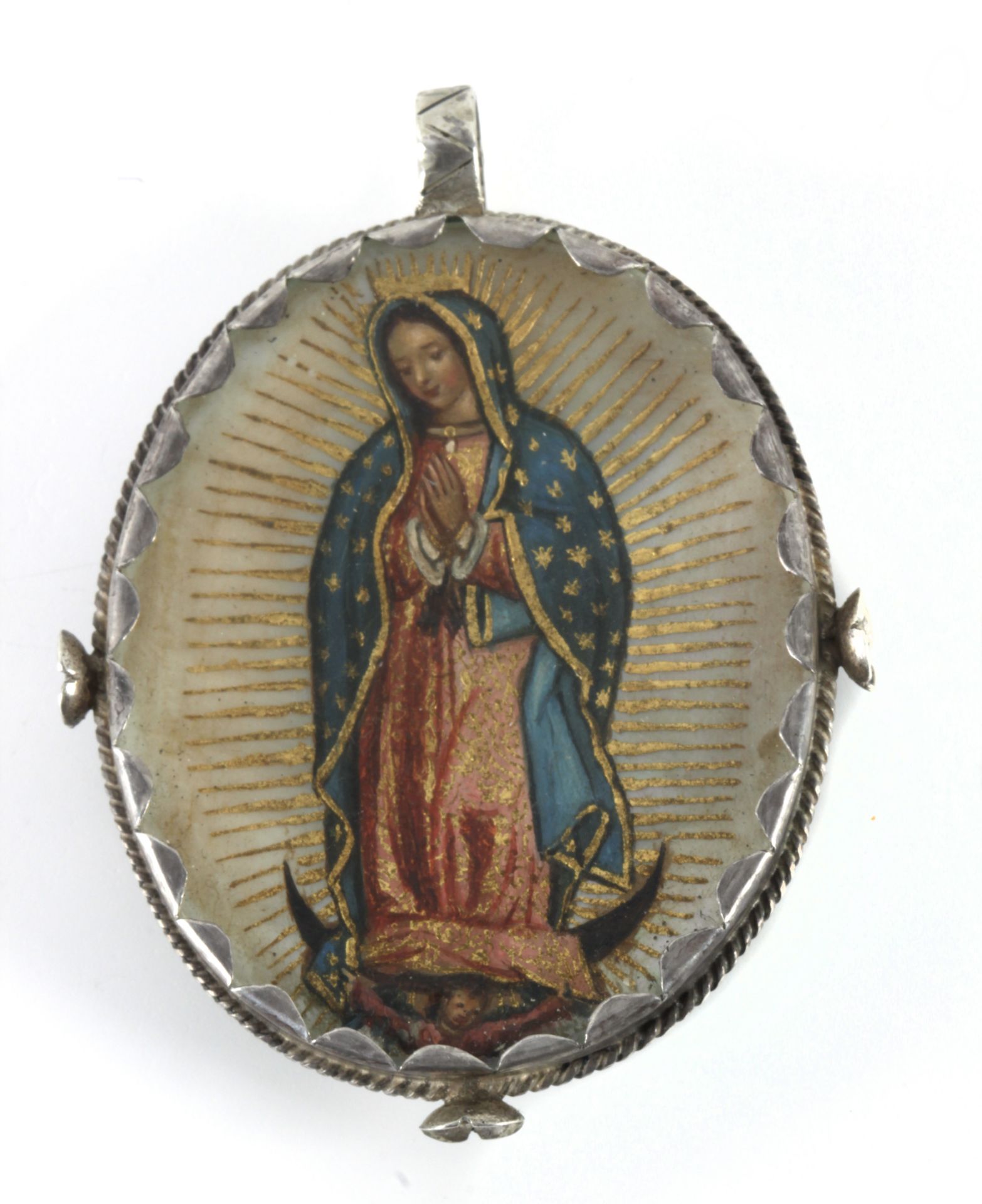 A 19th century colonial reliquary pendant in Mexican silver