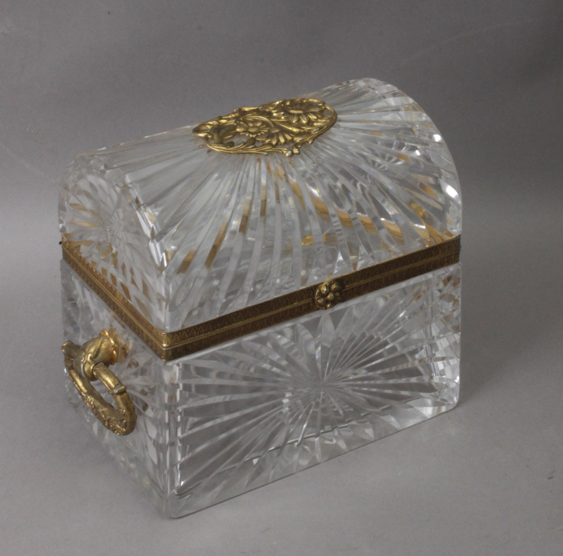 A 19th century jewellery box from Empire period in cut glass and ormolú bronze