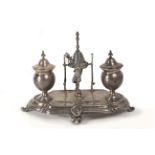 A 19th century French silver inkwell