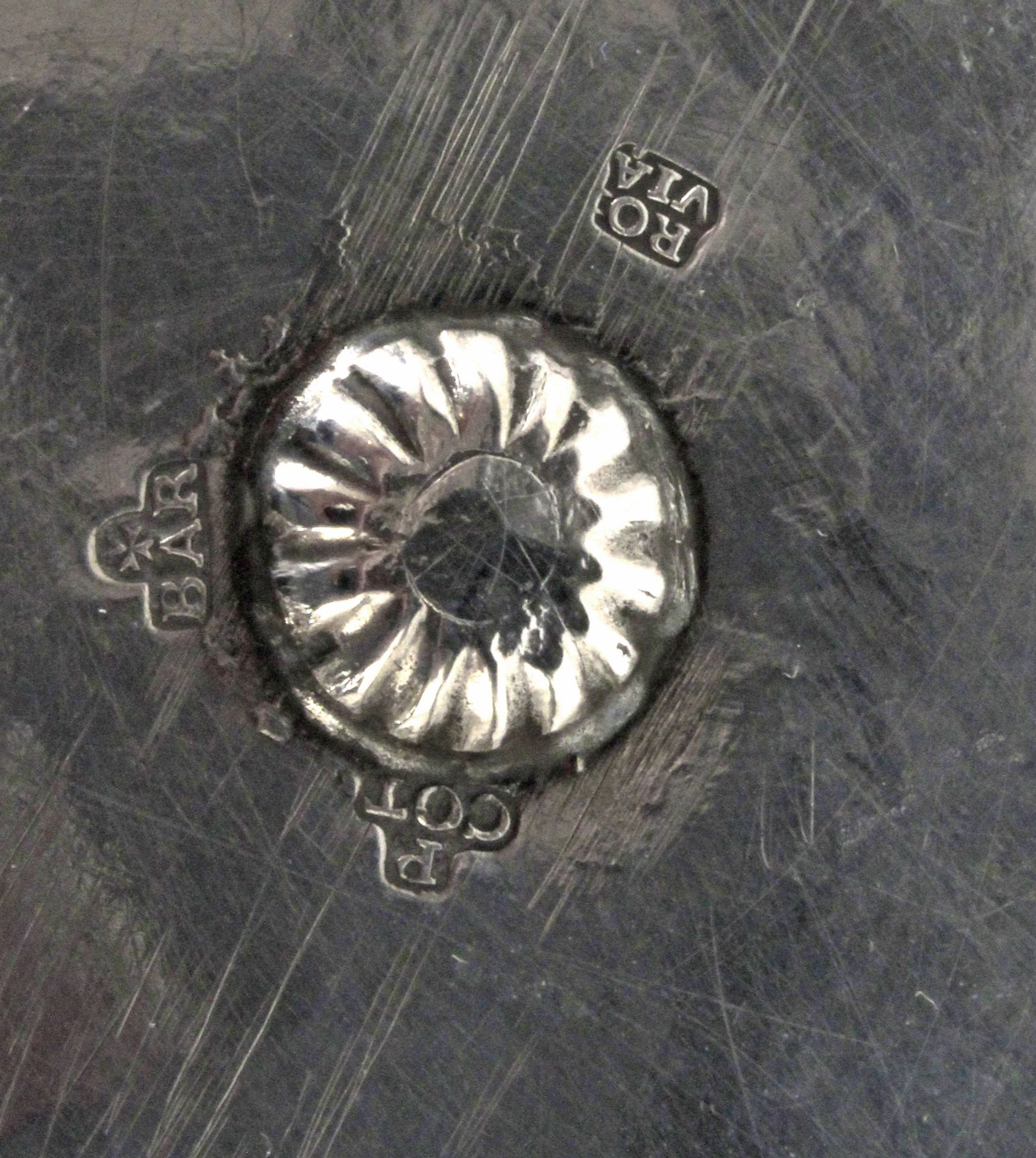 A late 18th century-early 19th century silver tray with hallmarks from Barcelona - Image 3 of 3