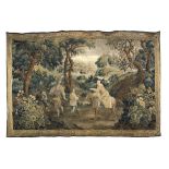 An 18th century French "verdure" tapestry from Aubusson Royal manufacture