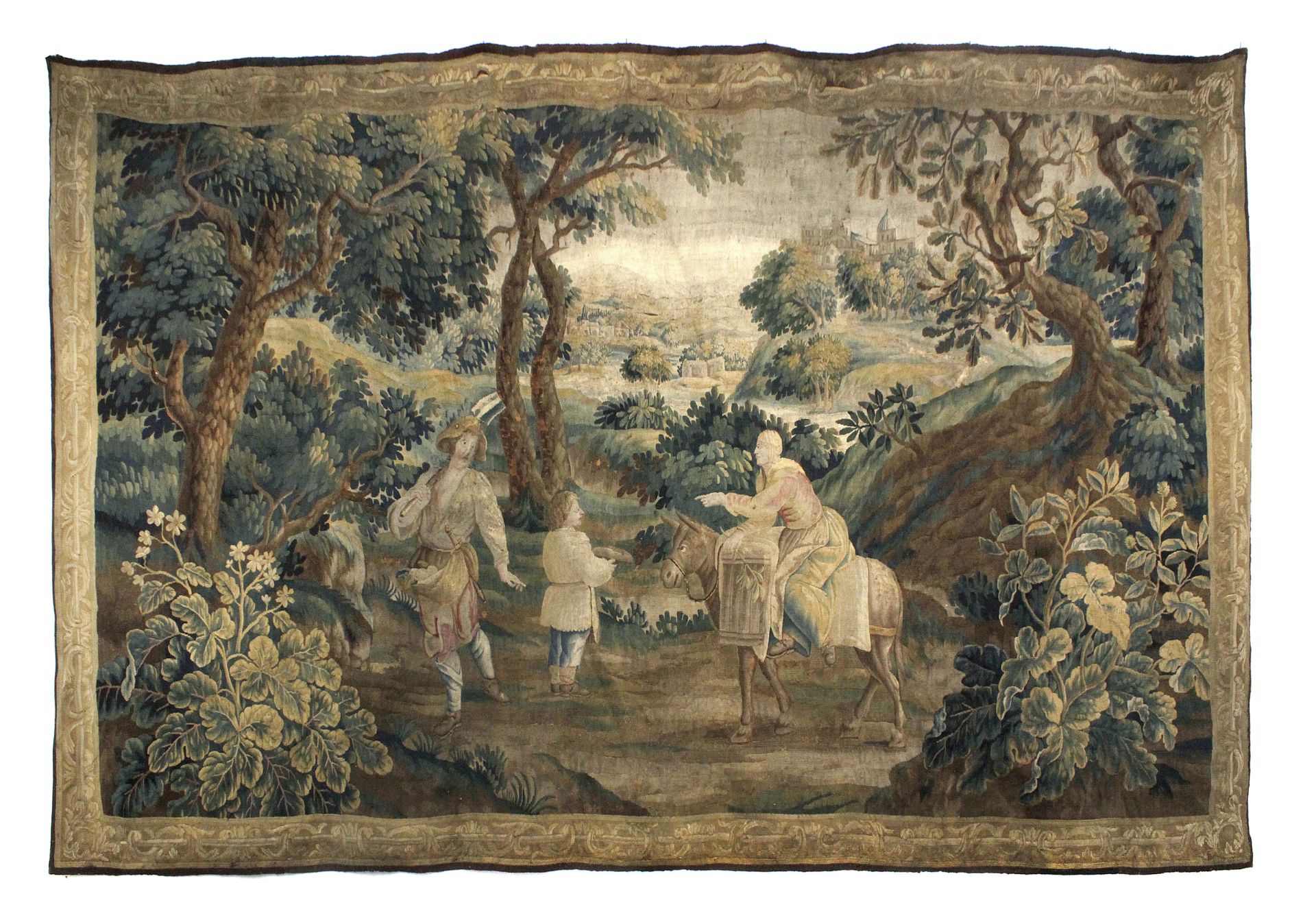 An 18th century French "verdure" tapestry from Aubusson Royal manufacture