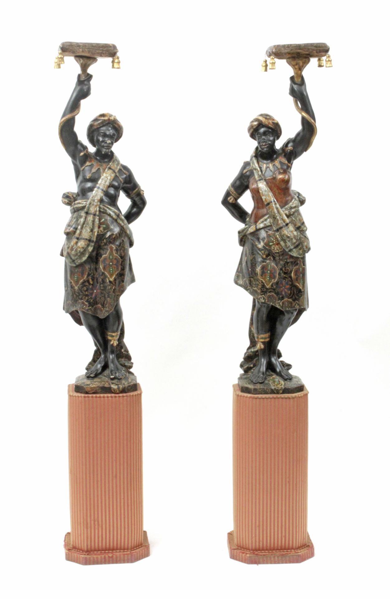 A pair of 19th century Venetian blackamoor torchstands