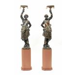 A pair of 19th century Venetian blackamoor torchstands