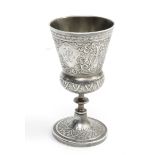 An early 20th century French liquor glass in hallmarked silver
