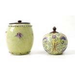 A pair of 19th century Chinese ginger pot miniatures in polychromed porcelain