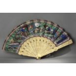 A Chinese Canton one thousand faces fan circa 1900