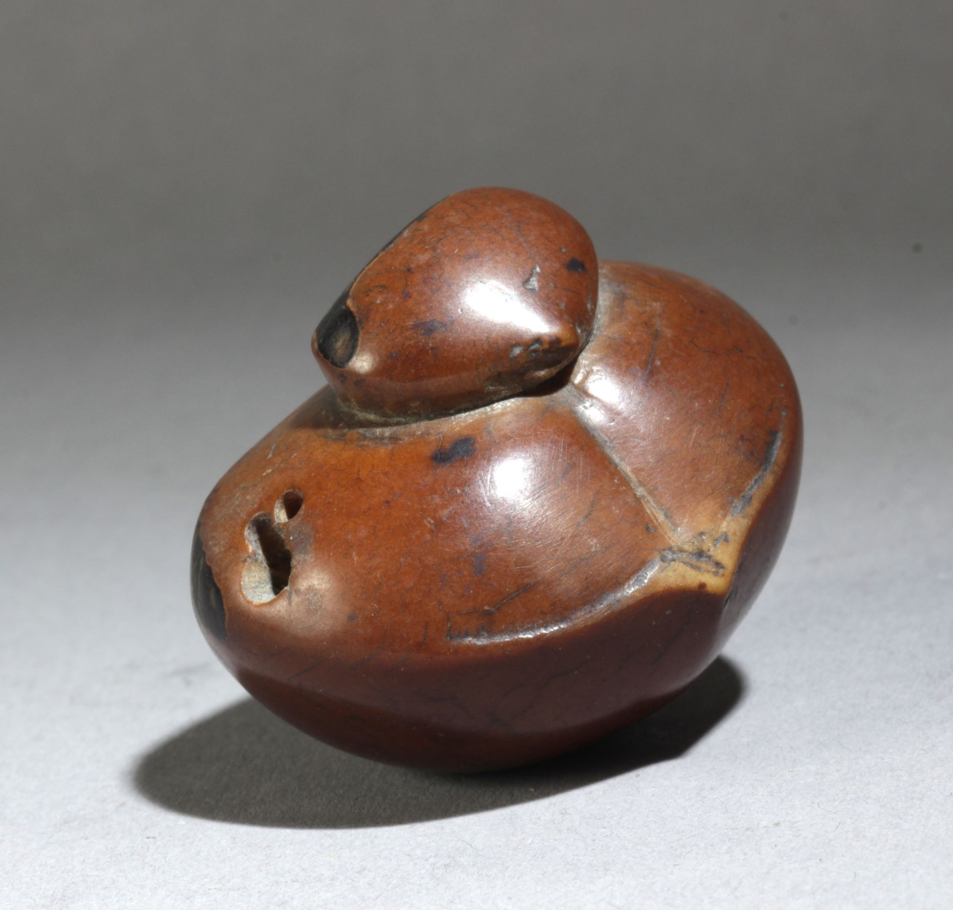 A mid 19th century Japanese netsuke from Meiji period. Signed Gyokko