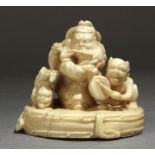 A late 19th century Japanese netsuke from Meiji period. Signed