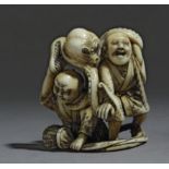 A mid 19th century Japanese netsuke from Edo period. Signed Tomokazu